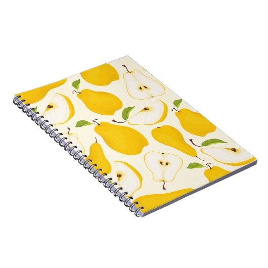 シームレスな梨のパターン。実違う全体に梨をつける ノートブック (右側)