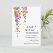 シームレスな植物の花 ヴィンテージ ブライダルシャワー 招待状 (スタンド正面)