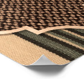 シームレスな様々なテクスチャーモロッコタイルパターンFa ポスター (角)