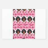 シームレスな模様の漫画の人形ブラックガールバービー。 ラッピングペーパーシート (正面3)