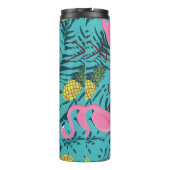 シームレスな模様（ピンクのフラミンゴと緑のパル） タンブラー (裏面)