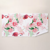 シームレスな模様（ピンクフラミンゴ） バスタオル (バスタオル)