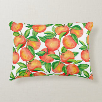 シームレスな模様(水色のみかんの果実、および アクセントクッション