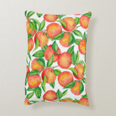 シームレスな模様(水色のみかんの果実、および アクセントクッション (裏面(縦))