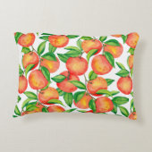 シームレスな模様(水色のみかんの果実、および アクセントクッション (裏面)