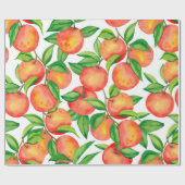 シームレスな模様(水色のみかんの果実、および ラッピングペーパー (フラット)