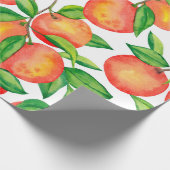 シームレスな模様(水色のみかんの果実、および ラッピングペーパー (角)