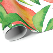 シームレスな模様(水色のみかんの果実、および ラッピングペーパー (ロールコーナー)