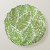 シームレスな模様(緑のヤシの葉) ラウンドクッション (裏面)