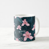 シームレスな模様(花蘭、カラフル灯) コーヒーマグカップ (正面右)