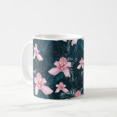 シームレスな模様(花蘭、カラフル灯) コーヒーマグカップ (正面左)