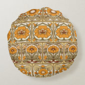 シームレスな模様、装飾要素付き背景 ラウンドクッション (裏面)