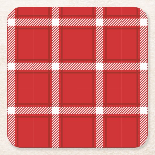 シームレスな正方形抽象芸術パターンデザイン スクエアペーパーコースター (正面)