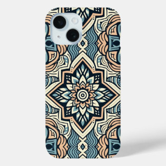 シームレスな民族タイル柄 iPhone 15ケース