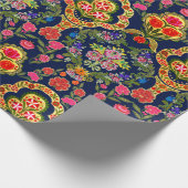 シームレスな民族性マグカルの花柄 ラッピングペーパー (角)