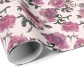 シームレスな水の色の花イラストレーションパターン ラッピングペーパー (ロールコーナー)