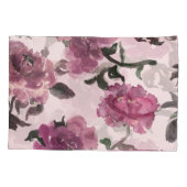 シームレスな水の色の花イラストレーションパターン 枕カバー (裏面)