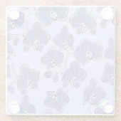 シームレスな水の色の蘭phalaenopsis花b ガラスコースター (裏面)