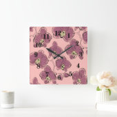 シームレスな水の色の蘭phalaenopsis花b スクエア壁時計 (ホーム)