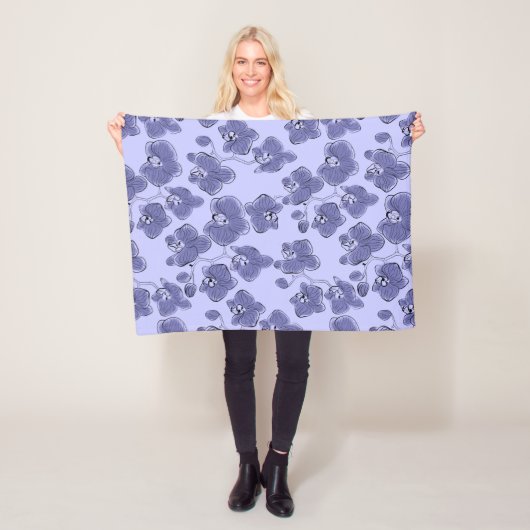 シームレスな水の色の蘭phalaenopsis花b フリースブランケット (インサイチュ)