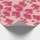 シームレスな水の色の蘭phalaenopsis花b ラッピングペーパー (角)