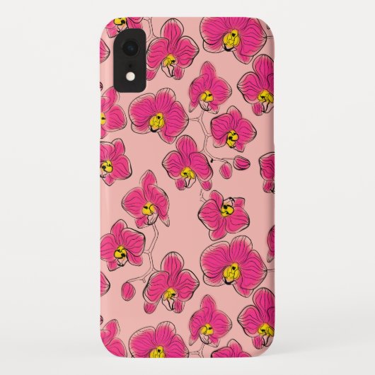 シームレスな水の色の蘭phalaenopsis花p Case-Mate iPhoneケース (裏面)