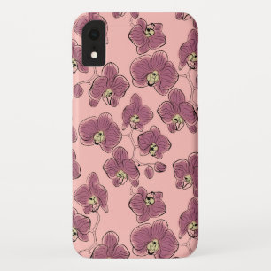 シームレスな水の色の蘭phalaenopsis花p iPhone XRケース