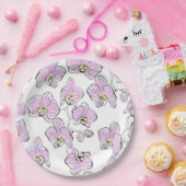 シームレスな水の色の蘭phalaenopsis花w ペーパープレート (パーティー)