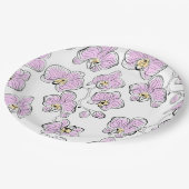 シームレスな水の色の蘭phalaenopsis花w ペーパープレート (アングル)