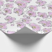 シームレスな水の色の蘭phalaenopsis花w ラッピングペーパー (角)