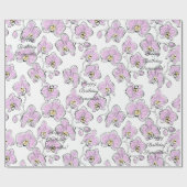 シームレスな水の色の蘭phalaenopsis花w ラッピングペーパー (フラット)