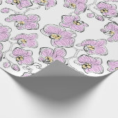 シームレスな水の色の蘭phalaenopsis花w ラッピングペーパー (角)