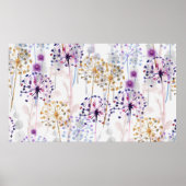 シームレスな水の色の野生の花のパターンをハンドパ ポスター (正面)