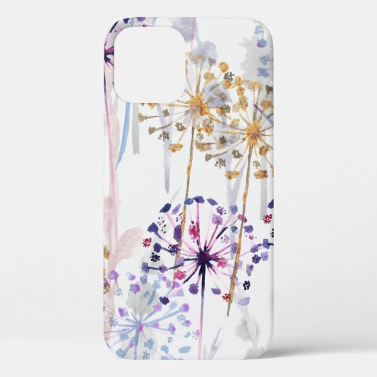 シームレスな水の色の野生の花のパターンをハンドパ Case-Mate iPhoneケース (裏面)