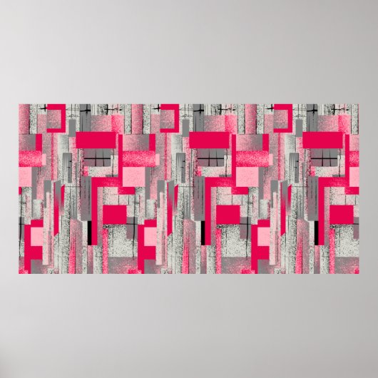 シームレスな水彩デジタルパッチワークパターン ポスター (正面)