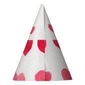 シームレスな水彩ハート：ロマンチックなパターン設計 パーティーハット (裏面)