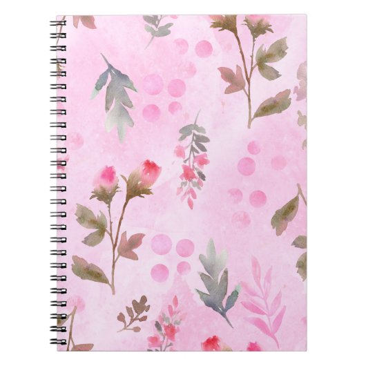 シームレスな水彩手描きの羅紗布 ノートブック (正面)