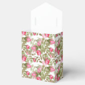 シームレスな水色の花ピンクのバラのフローラ フェイバーボックス (オープン)