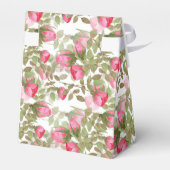 シームレスな水色の花ピンクのバラのフローラ フェイバーボックス (裏面サイド)