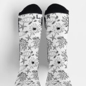 シームレスな海中海ウミガメの植物サンゴ ソックス (上部)