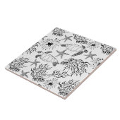 シームレスな海中海ウミガメの植物サンゴ タイル (側面)