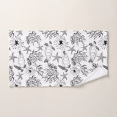 シームレスな海中海ウミガメの植物サンゴ バスタオルセット (ハンドタオル)