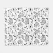 シームレスな海中海ウミガメの植物サンゴ フリースブランケット (正面(横))