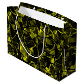 シームレスな液体の波状抽象芸術ブラックモダン・グリーン ラージペーパーバッグ (裏面アングル)