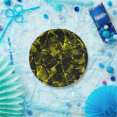 シームレスな液体の波状抽象芸術黒の緑の大理石g ペーパープレート (パーティー)