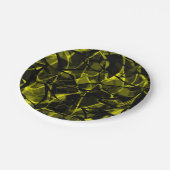 シームレスな液体の波状抽象芸術黒の緑の大理石g ペーパープレート (アングル)