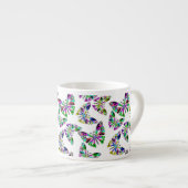 シームレスな漫画かわいいおもしろいキッズ抽象芸術buttfly p エスプレッソカップ (正面右)