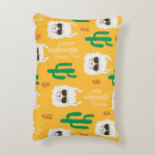 シームレスな漫画のラマとサボテンの模様 アクセントクッション (裏面(縦))