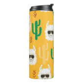 シームレスな漫画のラマとサボテンの模様 タンブラー (回転左)