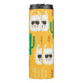 シームレスな漫画のラマとサボテンの模様 タンブラー (裏面)